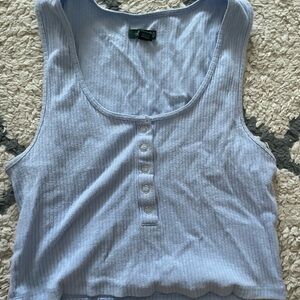 Light Blue Sleeveless Ribbed Top